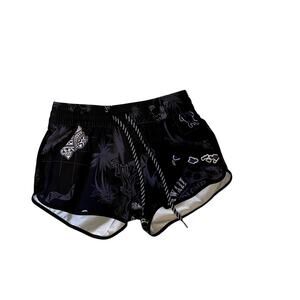 Favant Women's Black Hawaii Tropical Board Shorts Size L